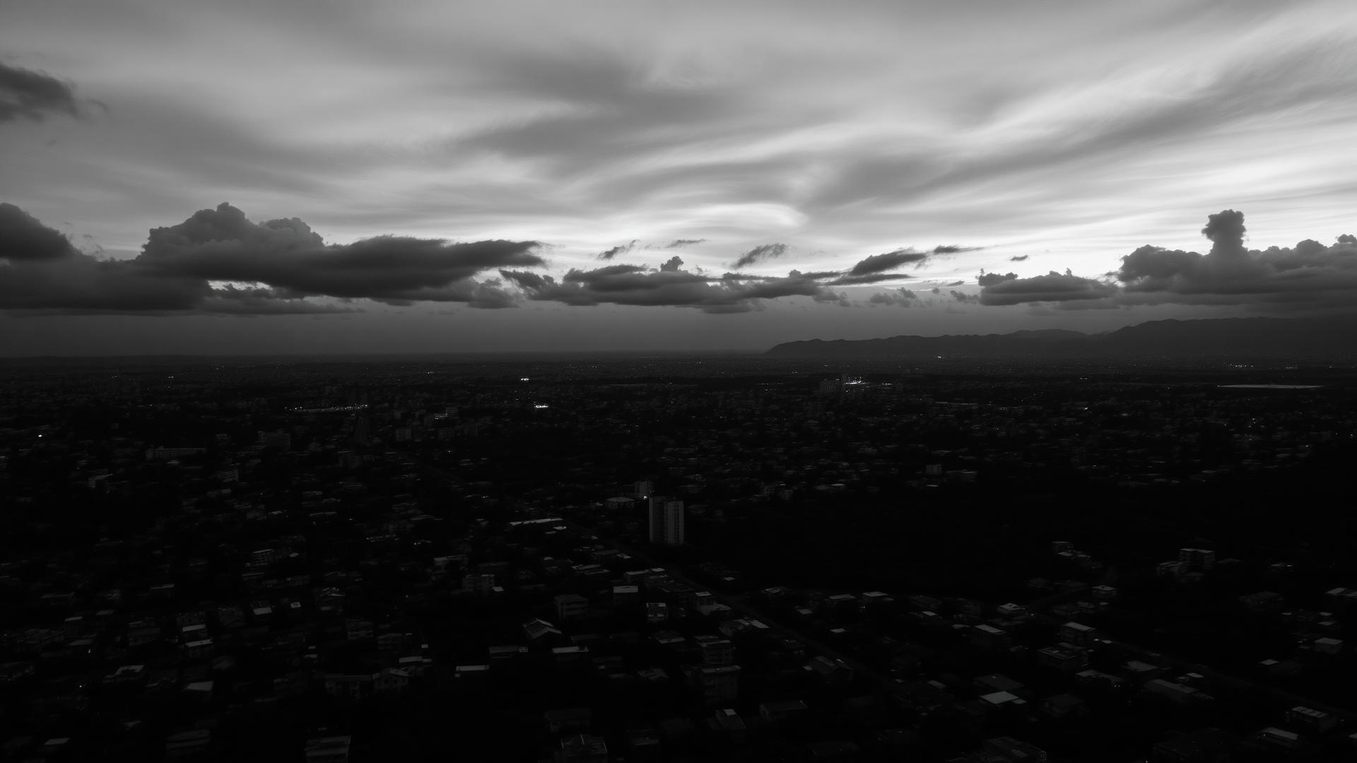 Latin American city at dusk